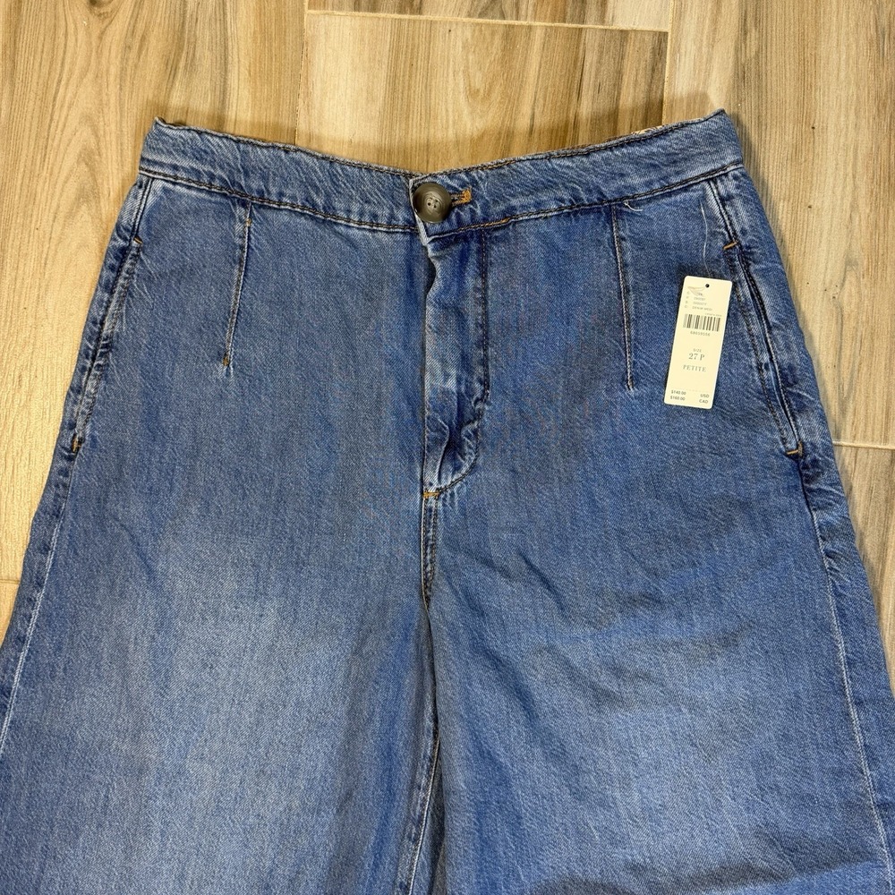NWT Pilcro Anthropologie Jeans Women SZ 27 P Petite Wide Leg Crop Lightweight - Picture 4 of 12